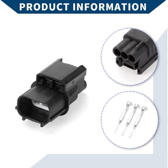 Ignition Coil Connector Plug for Honda for Acura/Inner Male Wire Terminal Connector/Waterproof Plastic 1mm Series / 1 Set Black 3 Pin