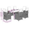 VidaXL 7-Piece Garden Dining Set with Cushions, Table and Chairs with Adjustable Backrest, Outdoor Patio Furniture 3212315