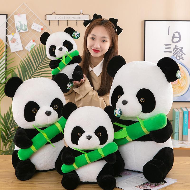 Panda Doll Plush Toy National Treasure Simulated Little Panda Doll Hug Bamboo Rag Doll Children's Birthday Gift