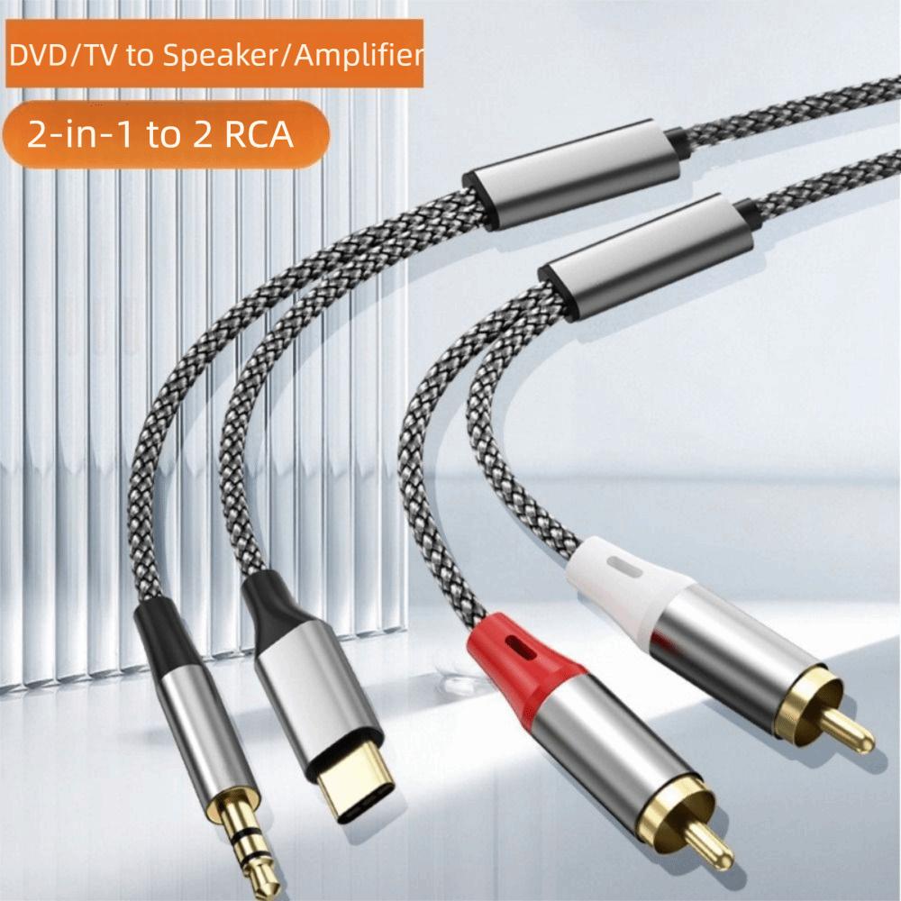 Y Splitter Cable Audio Aux Adapter 3.5mm To RCA Audio Conversion Cable  Car Audio