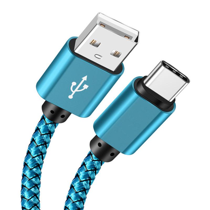 USB A auf Typ C Ladekabel 2A Schnellladegerät Nylon Datenkabel 1M 2M 3M Für iPhone Android Huawei Samsung Rollenmaschinenlinie Typc Ladegerät