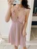Moon tide sexy nightdress women with chest pad lace suspender pajamas hot private loungewear underwear pure desire suit