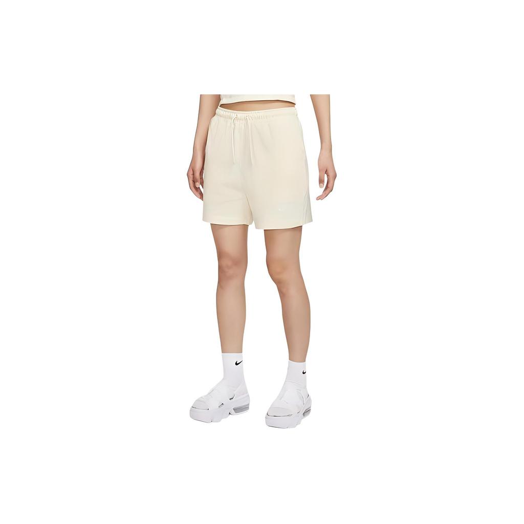 Nike Solid Color Lace-Up Soft Breathable Casual Shorts Women shorts Off-White CJ3755-113