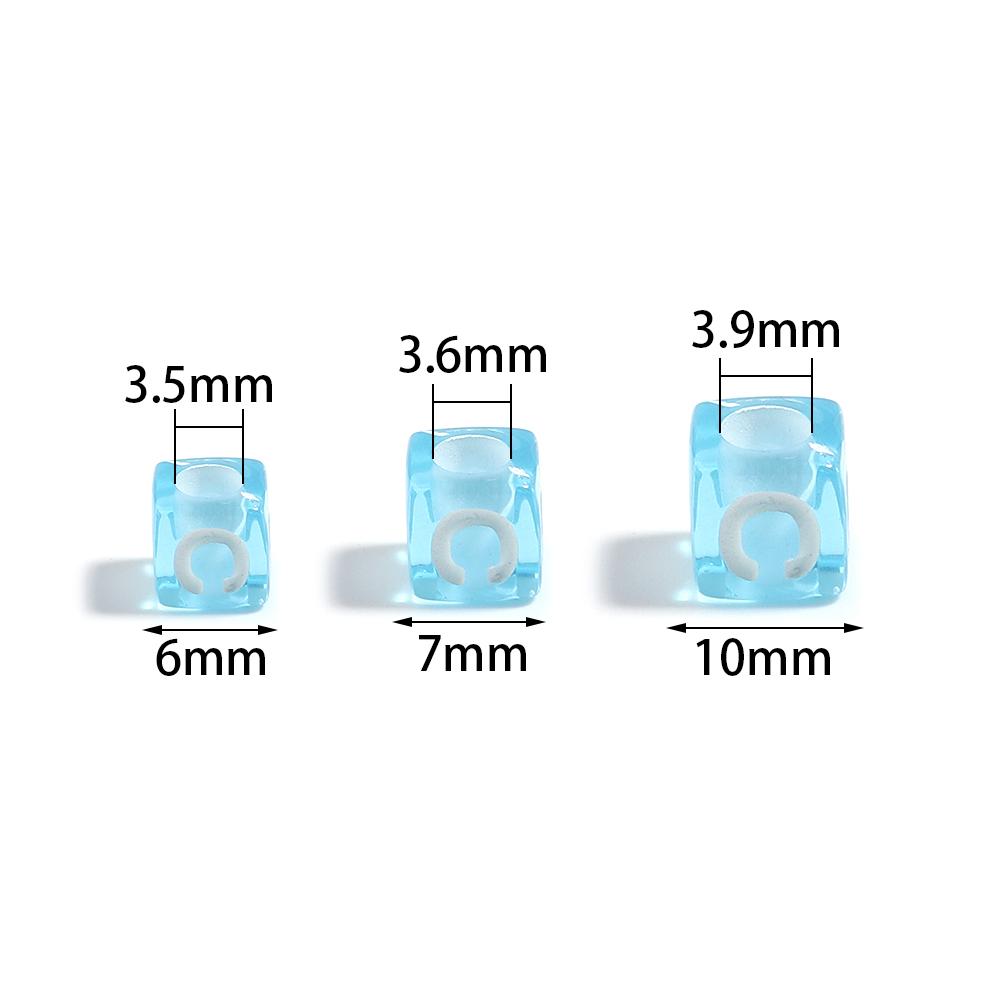 Wholesale 100Pcs 6/7/10mm Acrylic Alphabet Beads Square Shape Letters Beads For Jewelry Making DIY Crafts Bracelet Earrings