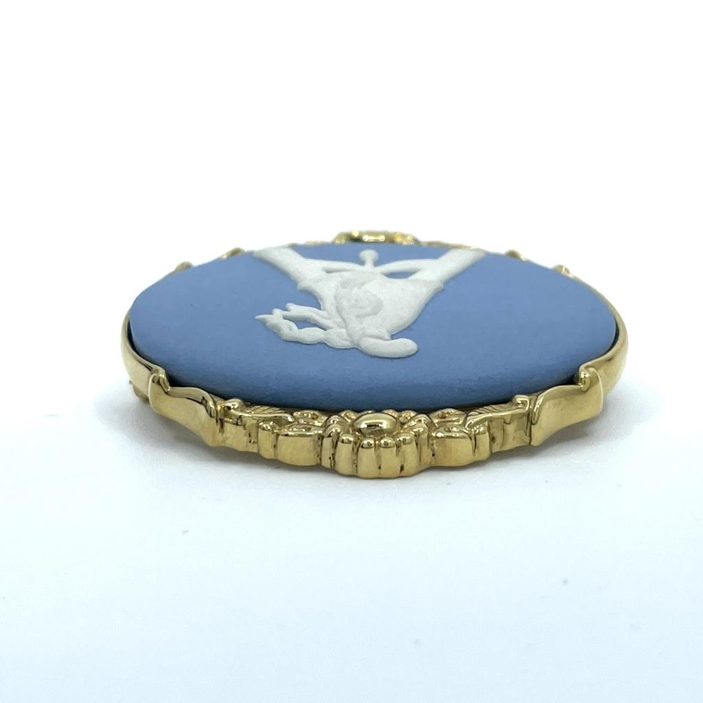 Použitá brož Wedgwood modrá/zlatá pozlacená dámská