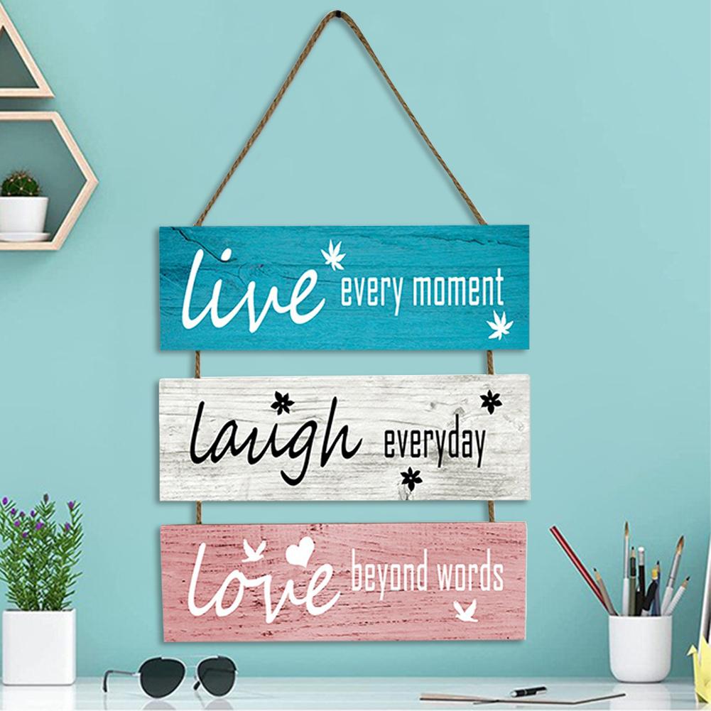 Live Laugh Love Quotes Inspired Hanging Sign Wooden Wall Hanging Sign Sign Wall Decor Art for Home Dining Room Bistro Coffee Bar