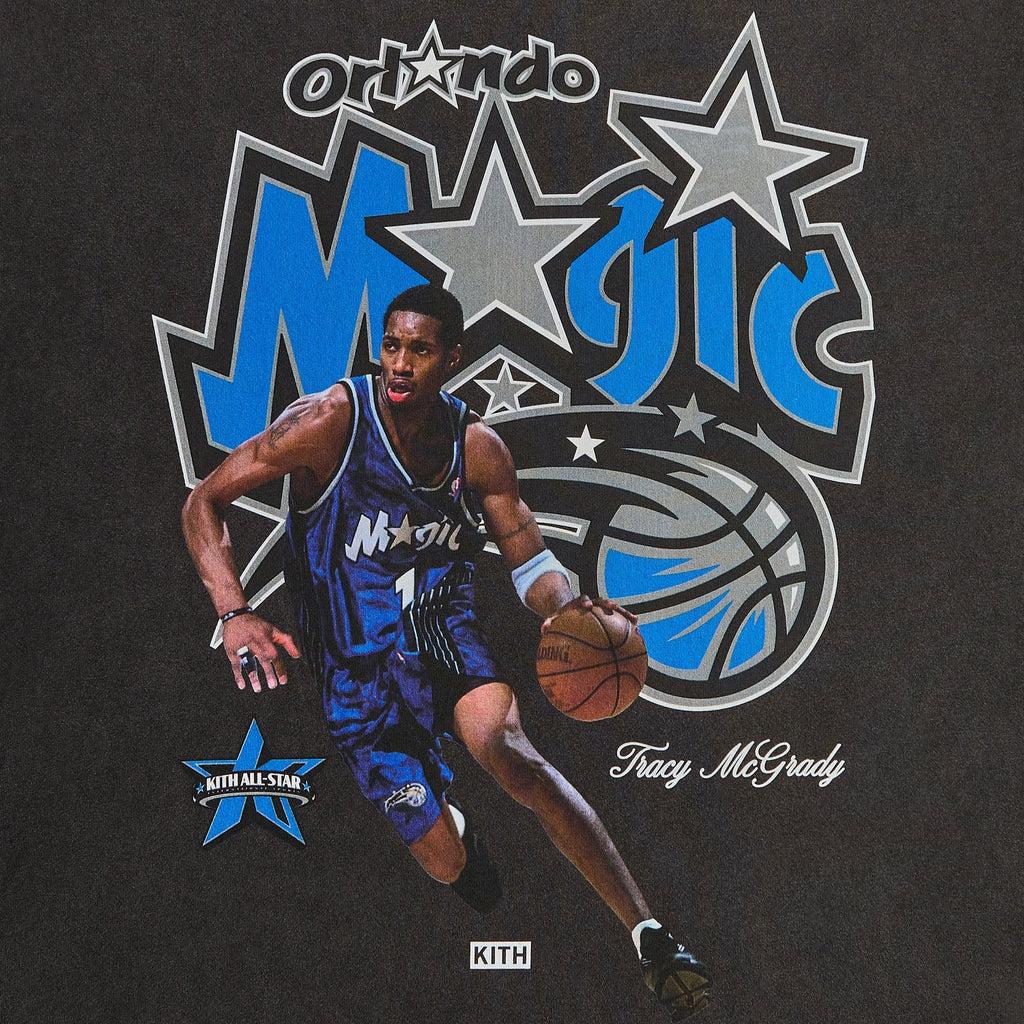Kith For NBA All-Star Orlando Magic Tracy Mcgrady Vintage Tee Black Men Tops KHM034952-001