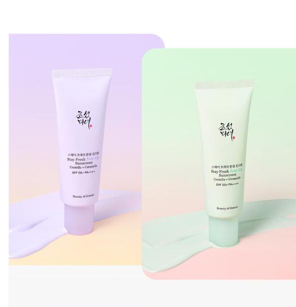 Beauty of Joseon Stay Fresh Tone-Up Sunscreen 50ml (Purple / Green) – Filter Tone-Up Sun Cream