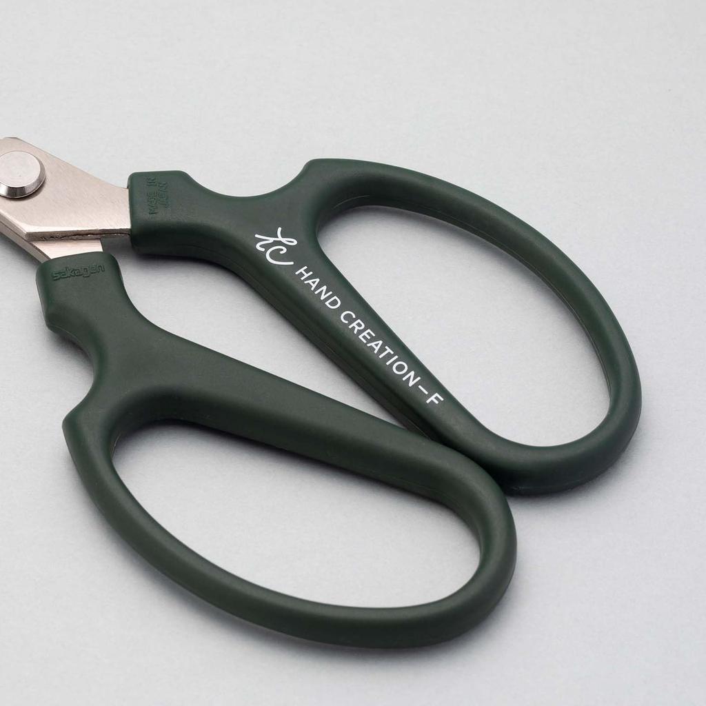Sakagen Craft Scissors Flower Make Electroless Nickel Plated X 9 Cm Made In Japan Moss Green 90392 Approx. 16.5