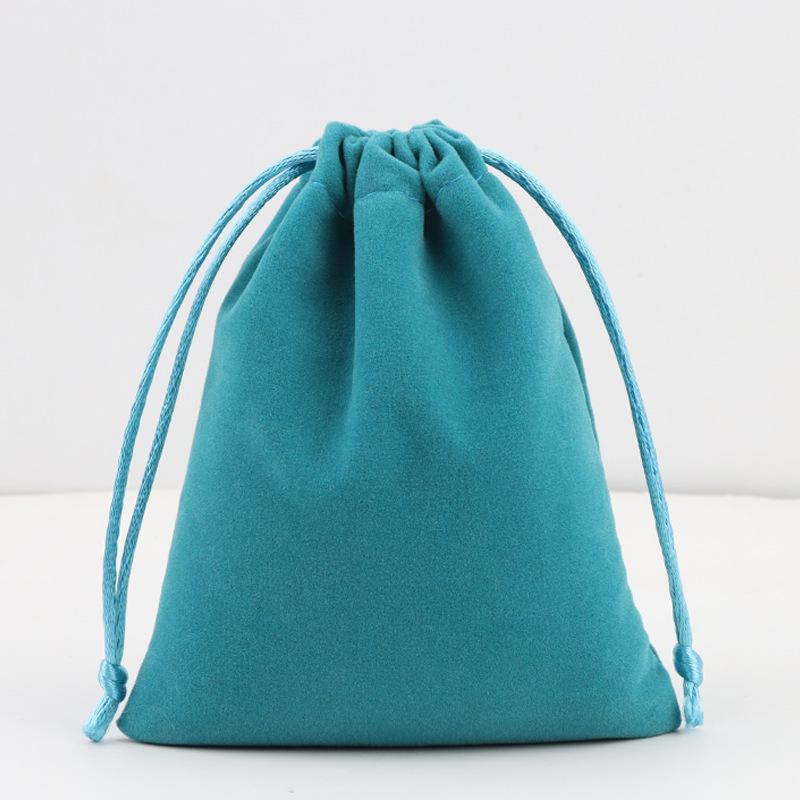 Velvet Drawstring Pouch with Gold Trim - Custom Jewelry Gift Bag