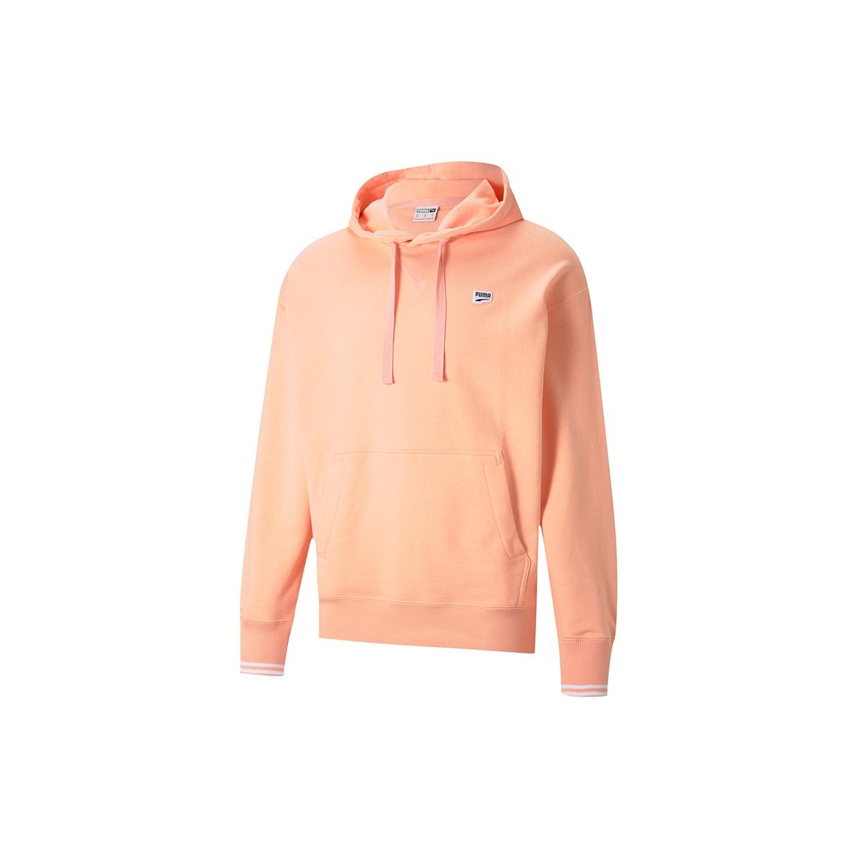 PUMA Downtown Logo Hoodie Pink Black White Men s 531430-26 L