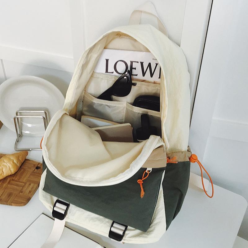 Lightweight Commuter Backpack College Style Large Capacity Schoolbag Women's Contrast Color Backpack