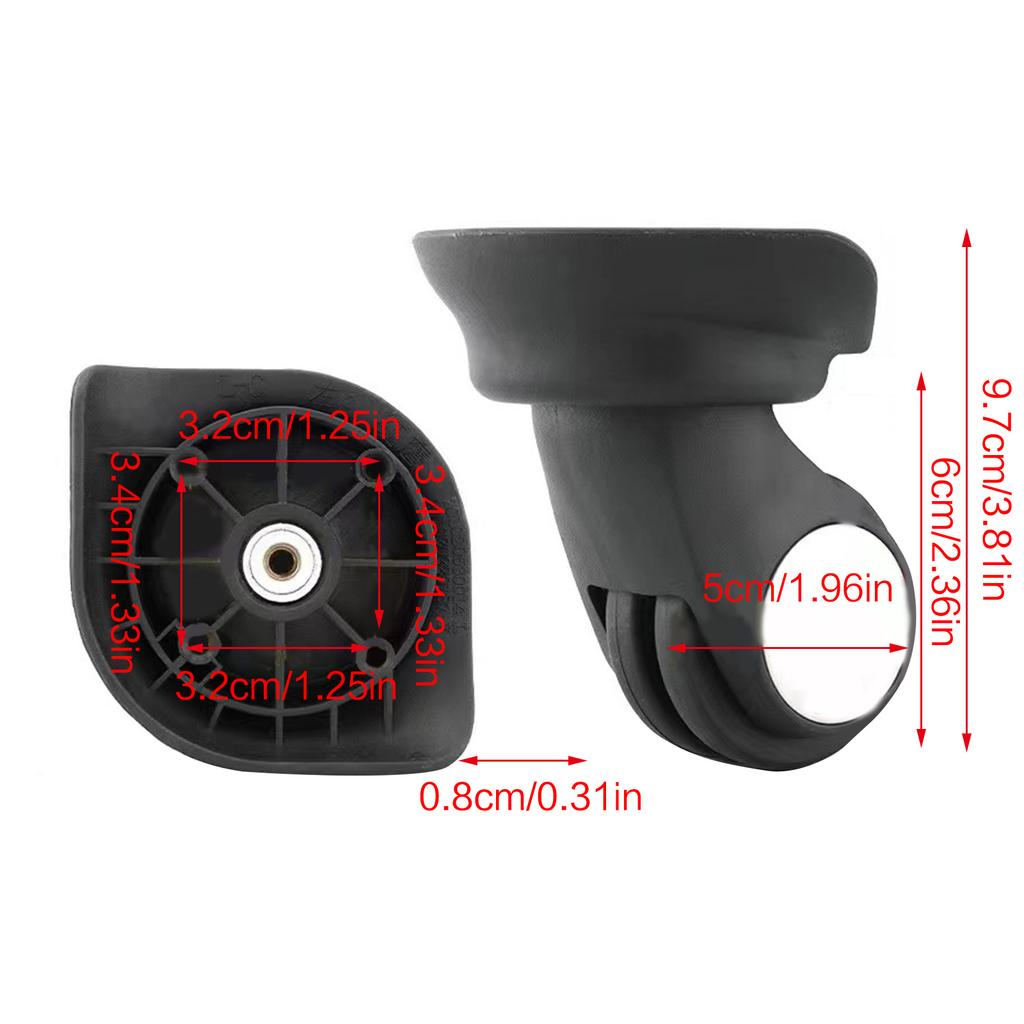 Stylish & Durable Wheels A17 Inner Double Wheel Casters with 97mm Height Improve Your Luggage Experience for Suitcase