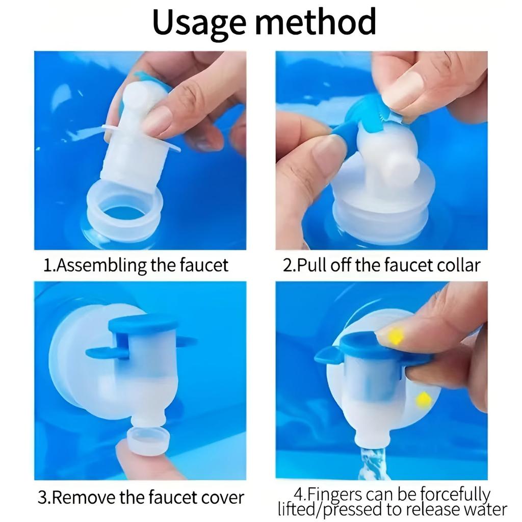 1pcs 5/10L Portable Leak-Proof Large-Capacity Folding Outdoor Water Bag With Faucet Doggy Bag For Camping Cooking Hiking Tools