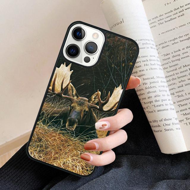 Beautiful Nature Wild Reindeer Moose Stag Phone Case Back Cover for iPhone 17 Air 16 15 14 13 11 12 Pro Max Plus