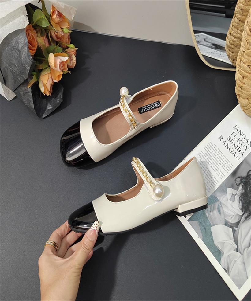 

Французский средний каблук маленькие ароматные туфли-лодочки женская обувь весна и осень 2025 новая весенне-осенняя вечерняя прохлада Мэри Джейн маленькие кожаные туфли 39 абрикосовый