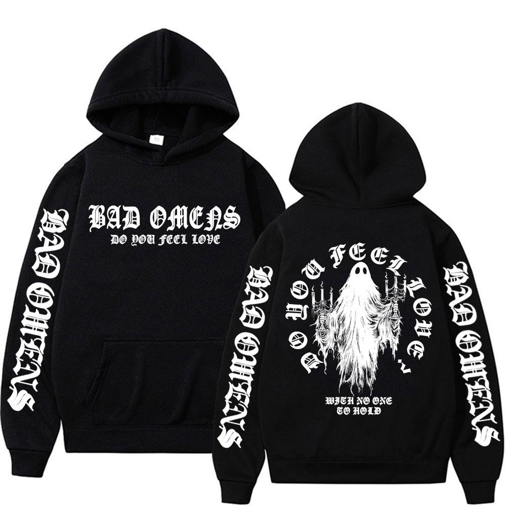 Bad Omens Do You Feel Love Geisterprint Kapuzenpullover Herren Damen Mode Gothic Freizeit Bodywarmer Mit Kapuze Hohe Qualität Fleece Sweatshirts
