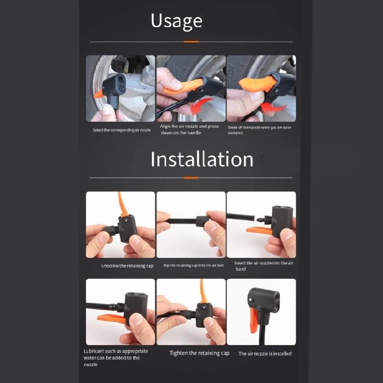 Bicycles Pump Nozzle Hose Adapter Bicycles Hand Floor Pump Nozzle Adapter Quick Pump Fitting Bike Inflator Parts