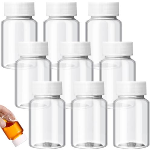 Lurrose Sample Bottles, 80ml Small Bottles with Lids, 10-Piece Wide-Mouth Plastic Refillable Containers for Cosmetics, Small Containers, Storage