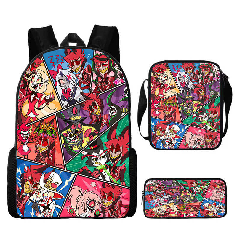 Hell Inn Hazbin Hotel Student School Bag High Value Leisure Oxford Ridge Relief Backpack