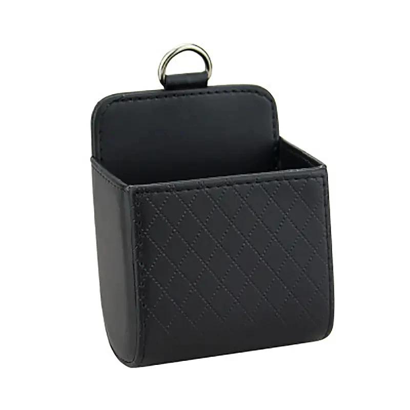 Car Air Vent Hanging Storage Box & Phone Bag, PU Leather Car Phone Holder for Interior Accessories