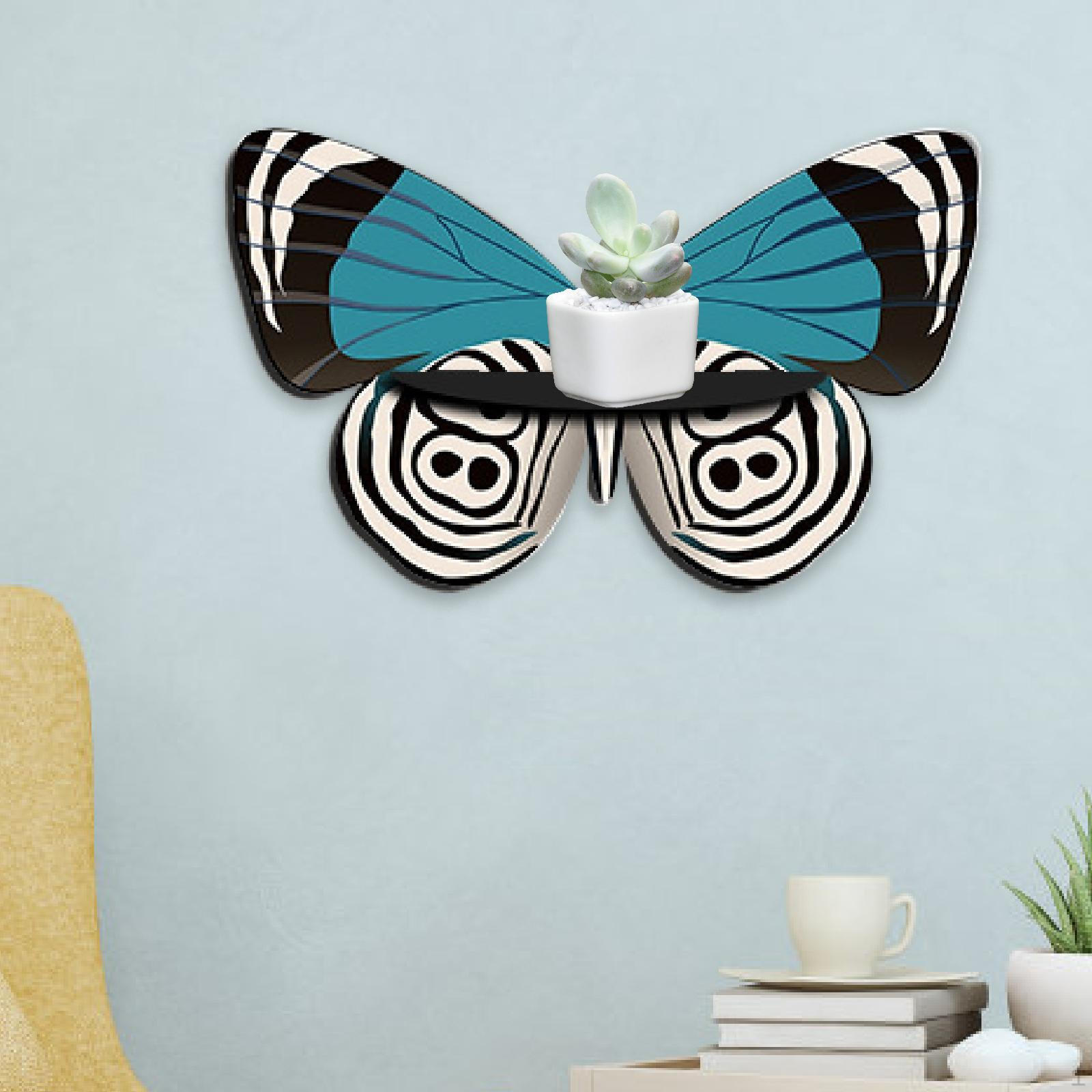 

Деревянная настенная полка-бабочка, демонстрационный стенд, подарок на новоселье, украшение для дома, декор, стеллаж для хранения вещей Blue Wing