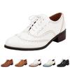 Vintage Casual Lace Up Platform Shoes For Women Fashion Oxfords Men's Pumps Flats PU Leather Single Shoe Plus Size 35-48
