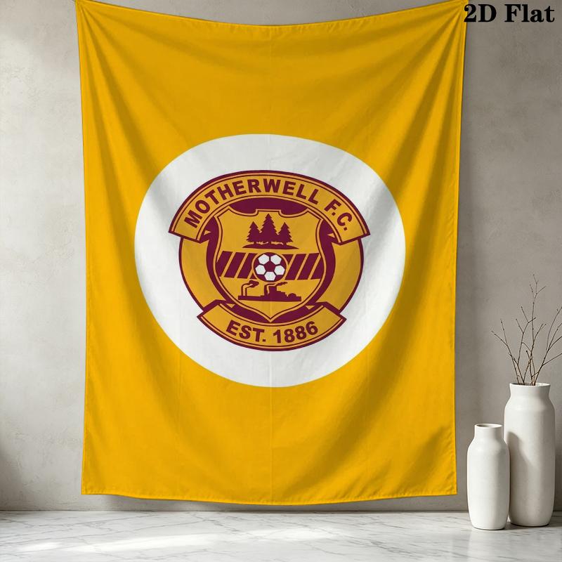 Motherwell FC Wall Tapestry Aesthetic Wall Hanging Printed Fabric Blanket Decorative Tapestries for Bedroom Living Room Home Decor