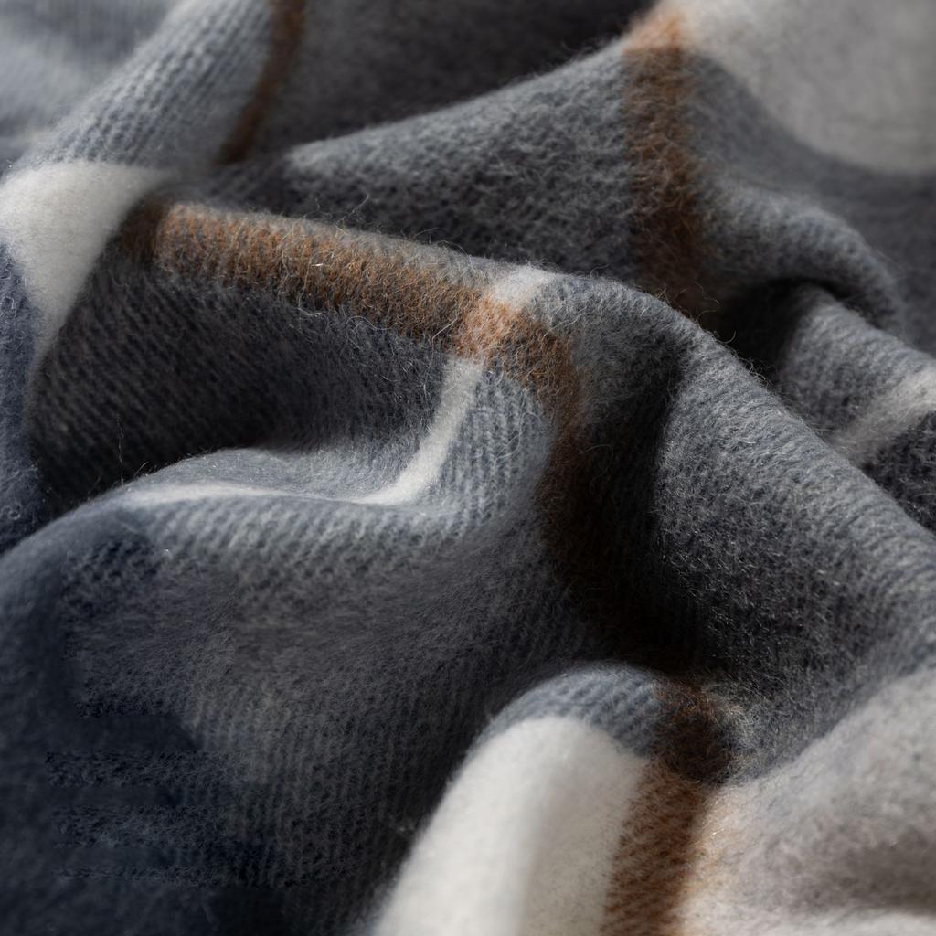 Autumn And Winter New Women'S 100% Wool Scarf With A High-End Feel, Simple And Versatile Plaid Shawl, Elongated Scarf For Men