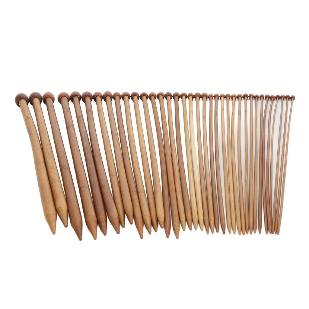 36 stuks Bamboe Breinaalden Rechte Enkelpuntige Gecarboniseerde Breinaald voor Beginners
