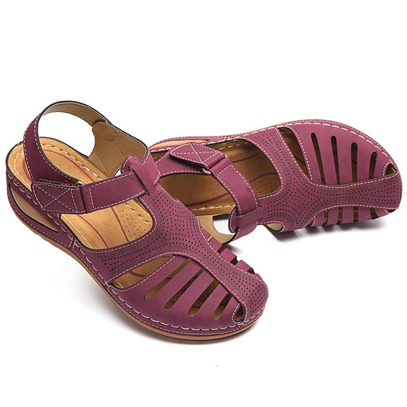 Flat Summer Shoes Women Retro Sandals Wedge-shaped Comfortable Platform Shoes for Elderly Women Casual Sandals