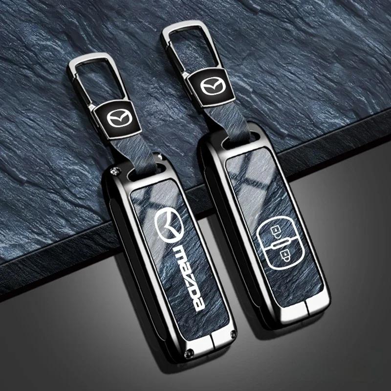 Leather car key cover key case for Mazda 2 3 6 CX3 CX5 CX8 CX30 CX-5 CX-30 CX-8 CX-3 CX4 MX-5 BT50 BT-50 Atenza Axela Shell Bag W4