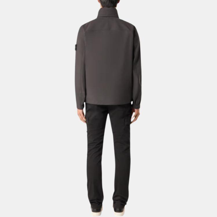 Stone Island SS25 Soft Shell Solid Color Casual Stand Collar Long Sleeve Windproof Waterproof Breathable Jacket Men jackets K1S1541000-10S0A22-V0065