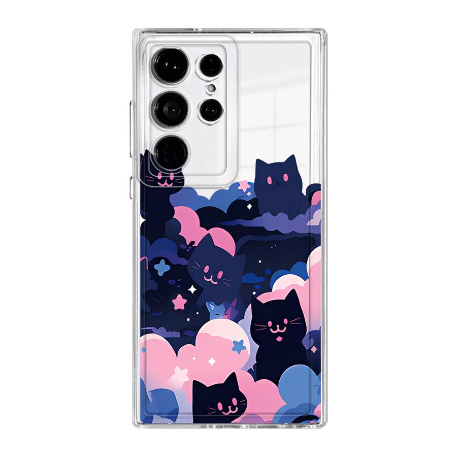 Cartoon Cat Case for Samsung Galaxy S26 S24 S25 Edge S20 Plus Note 20 Ultra 10 S21 S22 FE S23 Ultra Phone Cover