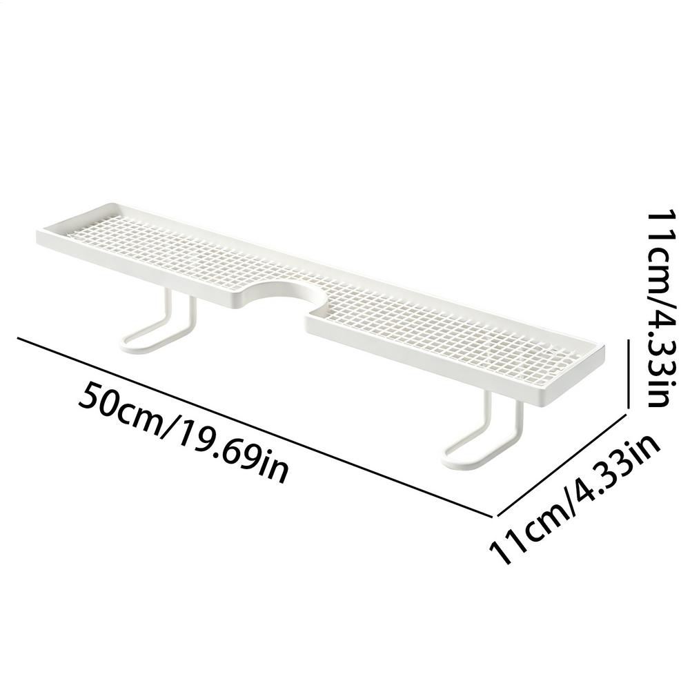 Bathroom Counter Shelf Draining Anti Slip Faucet Shelf Heavy Duty Hollow Out No Drill Bathroom Shelf Bathroom Sink Organizer