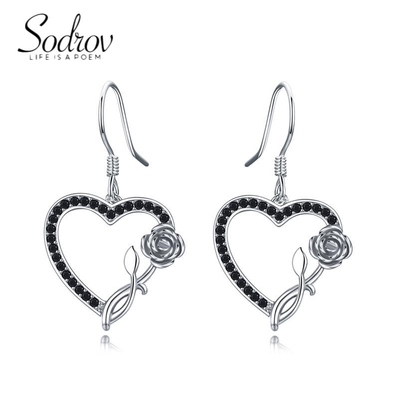 Buy BLACK AWN Classic Flower Drop Earrings Natural Earrings Jewelry