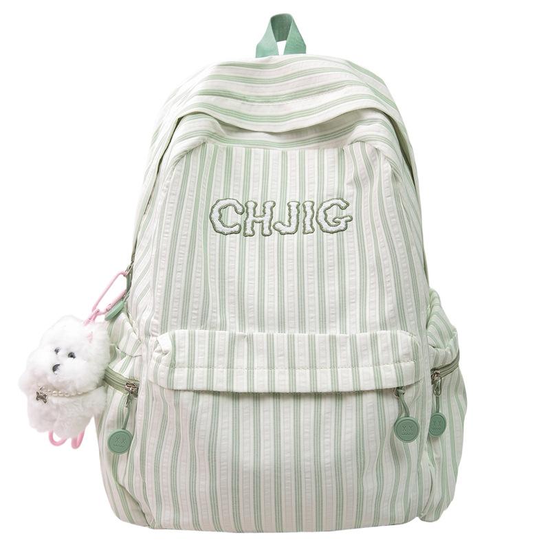 Schoolbag New Mori Ins High-value Fresh and Sweet Candy-colored Striped Backpack High School Students Large-capacity Backpack