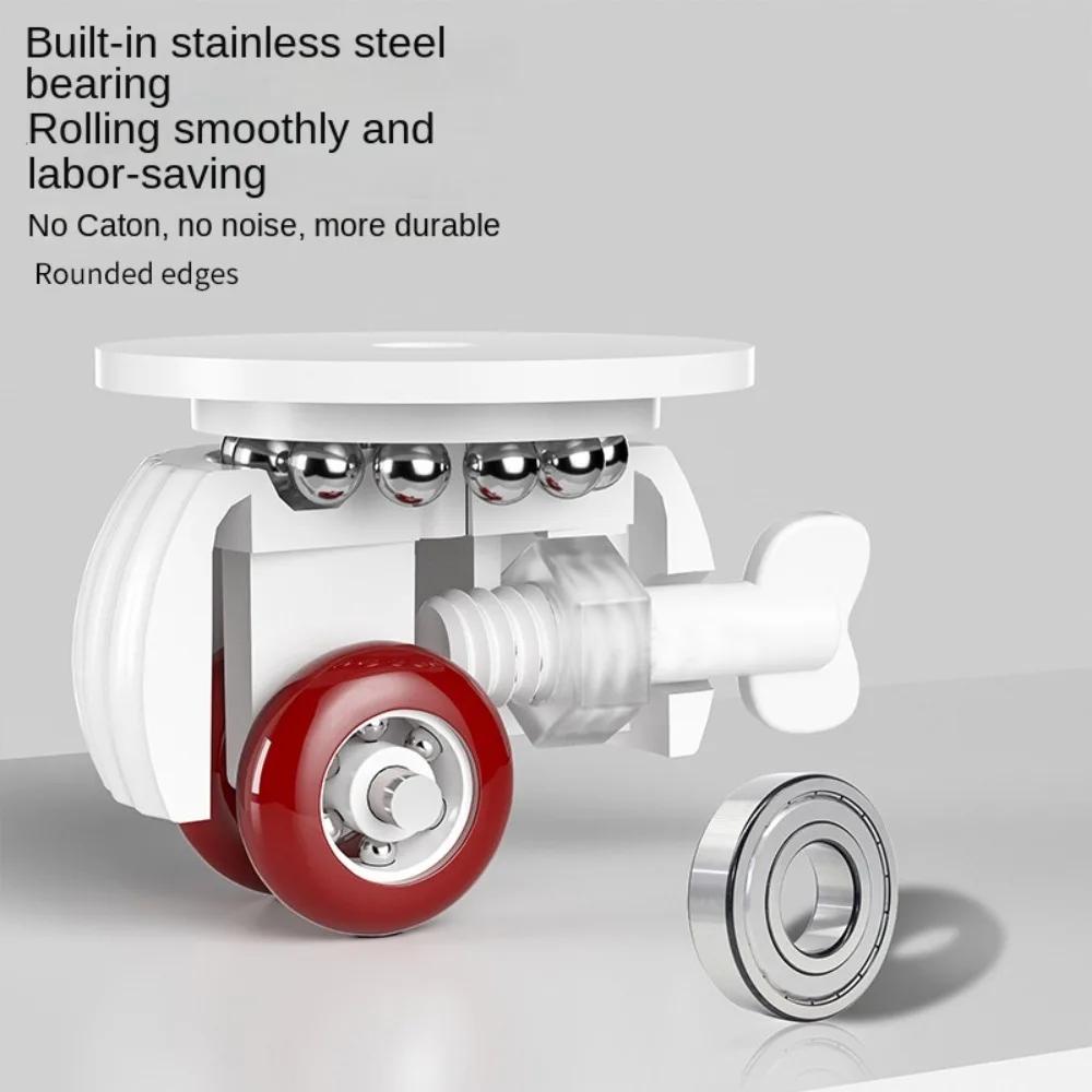 with Brake Adhesive Universal Wheel Roller Accessories Household Self Adhesive Pulley Stainless Steel Beads Paste Casters
