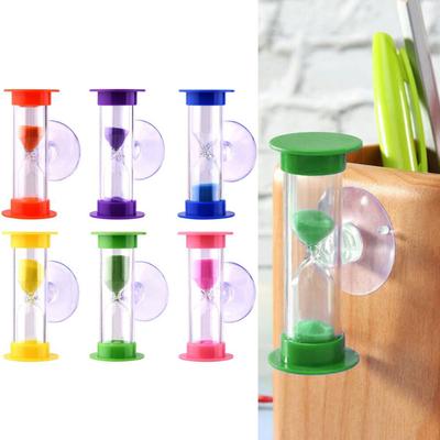 2-Minuten-Sanduhr-Timer mit Saugnapf, 6 x 2,5 cm, für Dusche, Zähneputzen, Sanduhr-Timer, Kinder, Zeitspielzeug, Heimdekoration