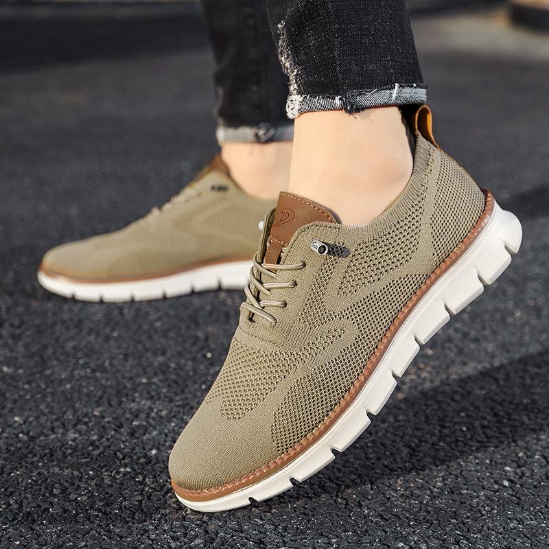 Fashion Men Sneakers Mesh Breathable Solid Color Comfortable Flats Jogging Sports Low Top Footwear Spring Autumn Casual Shoes Zapatillas