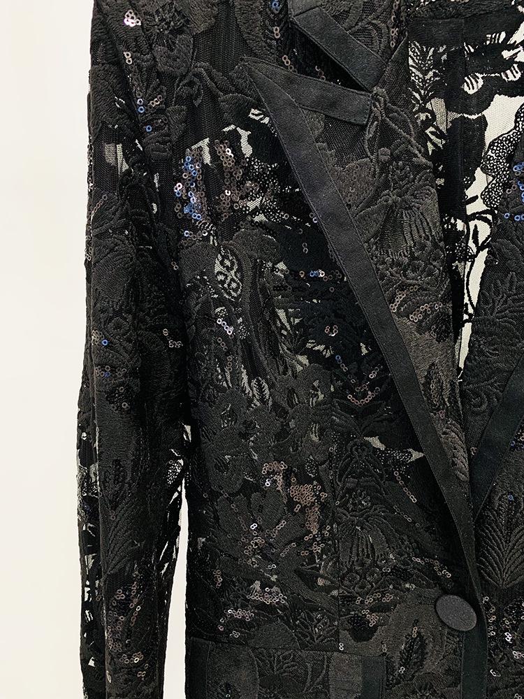 Completo e Pantaloni in Rete Ricamata con Paillettes di Alta Gamma - Collezione Primavera Inizio 2026