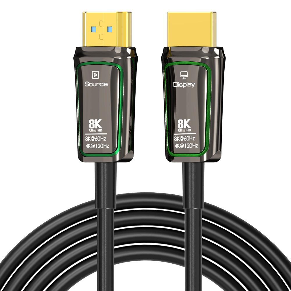 8K HDMI Braided Fiber Optic Cable 2.1 - Supports 8K/60Hz & 4K/120Hz for TV, Monitor, and Computer HD Connection