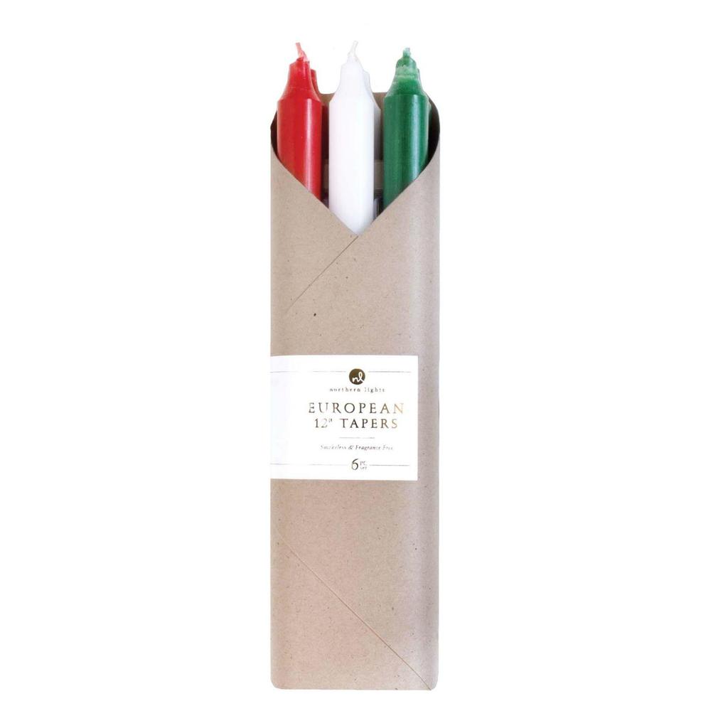 Northern Lights Set 6 Pcs X 12 Taper Candle - Mistletoe