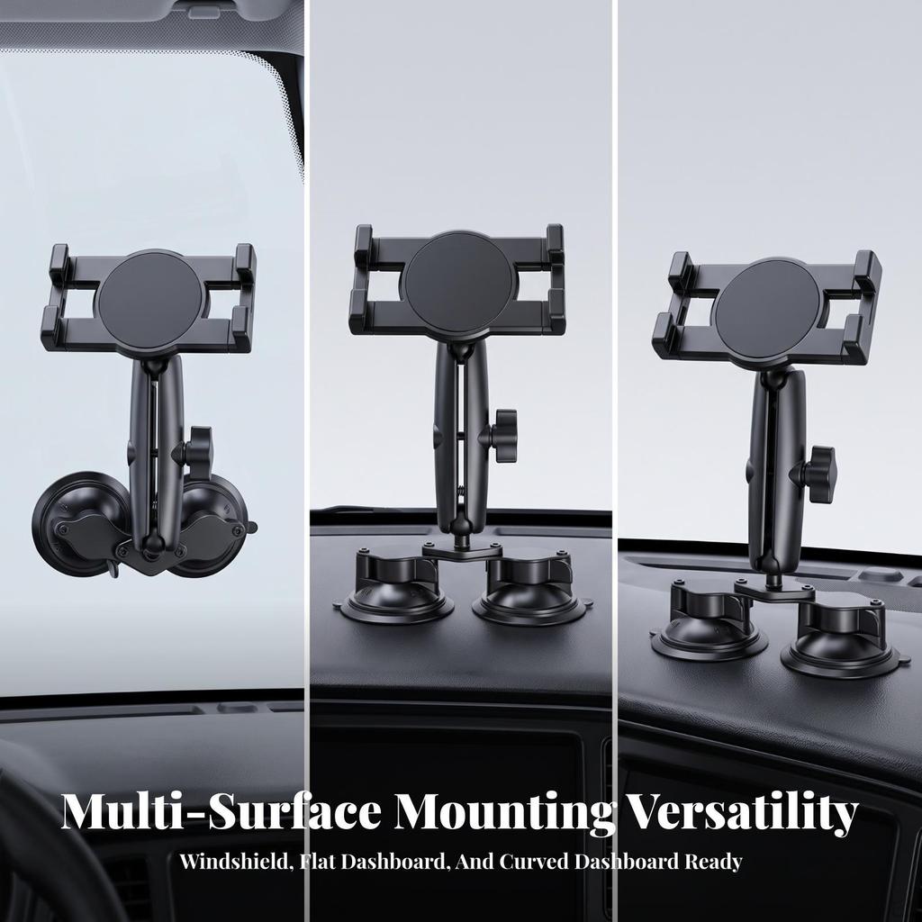 Tablet Mount with Double Suction Cup Sticky Phone