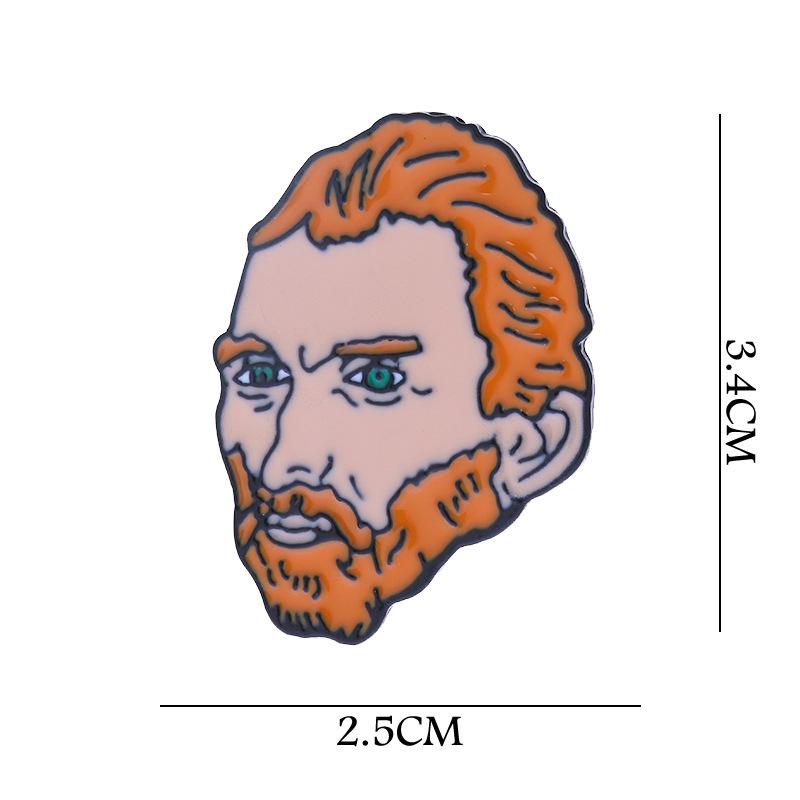 Broșă Desen Animat Noapte Înstelată Van Gogh - Pandantiv Pictură Abstractă Colorată pentru Studenți