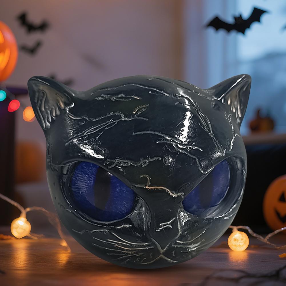 Katt Stein Skulptur Dekorativ Kunst Statue Katt Stein Statue for Halloween Soverom Bokhylle Dekorasjon