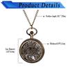 Pocket Watch Antique Butterfly Skeleton Analog Display Waterproof With Cover Pendant Necklace Chain Bronze Retro Fashion Accessory Birthday
