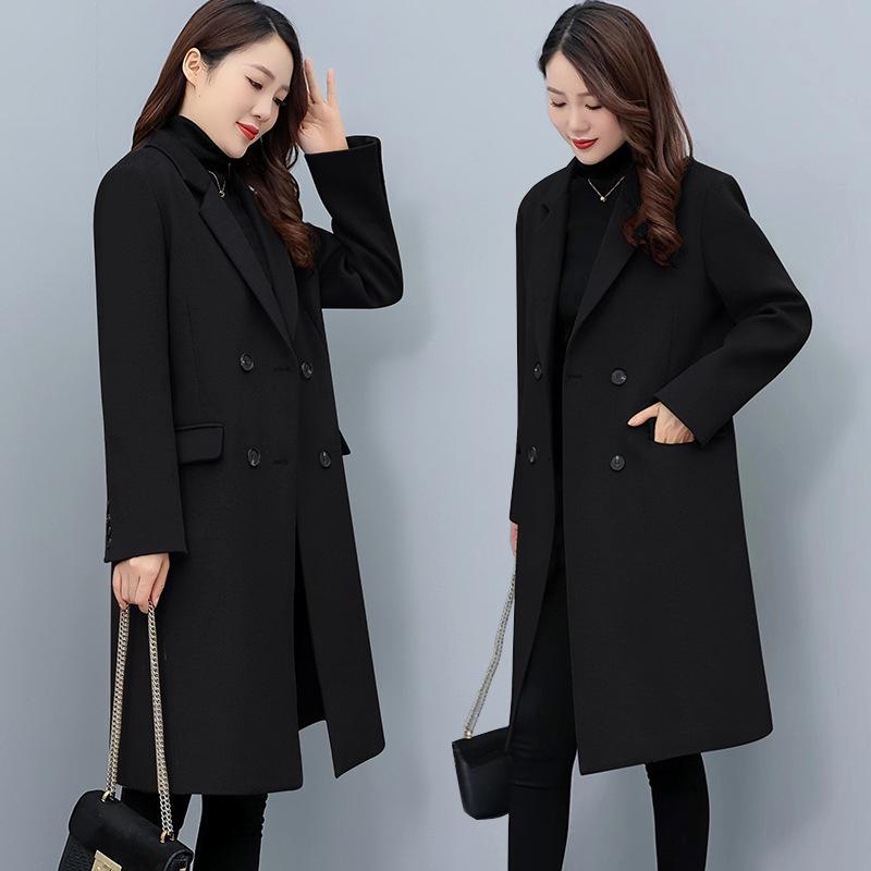 2026 Autumn/Winter Plus Size Women's Mid-Length Wool Suit Coat [0815]
