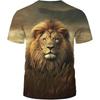 Letní tričko s kulatým výstřihem a 3D potiskem lva, módní ležérní pánské tričko s krátkým rukávem