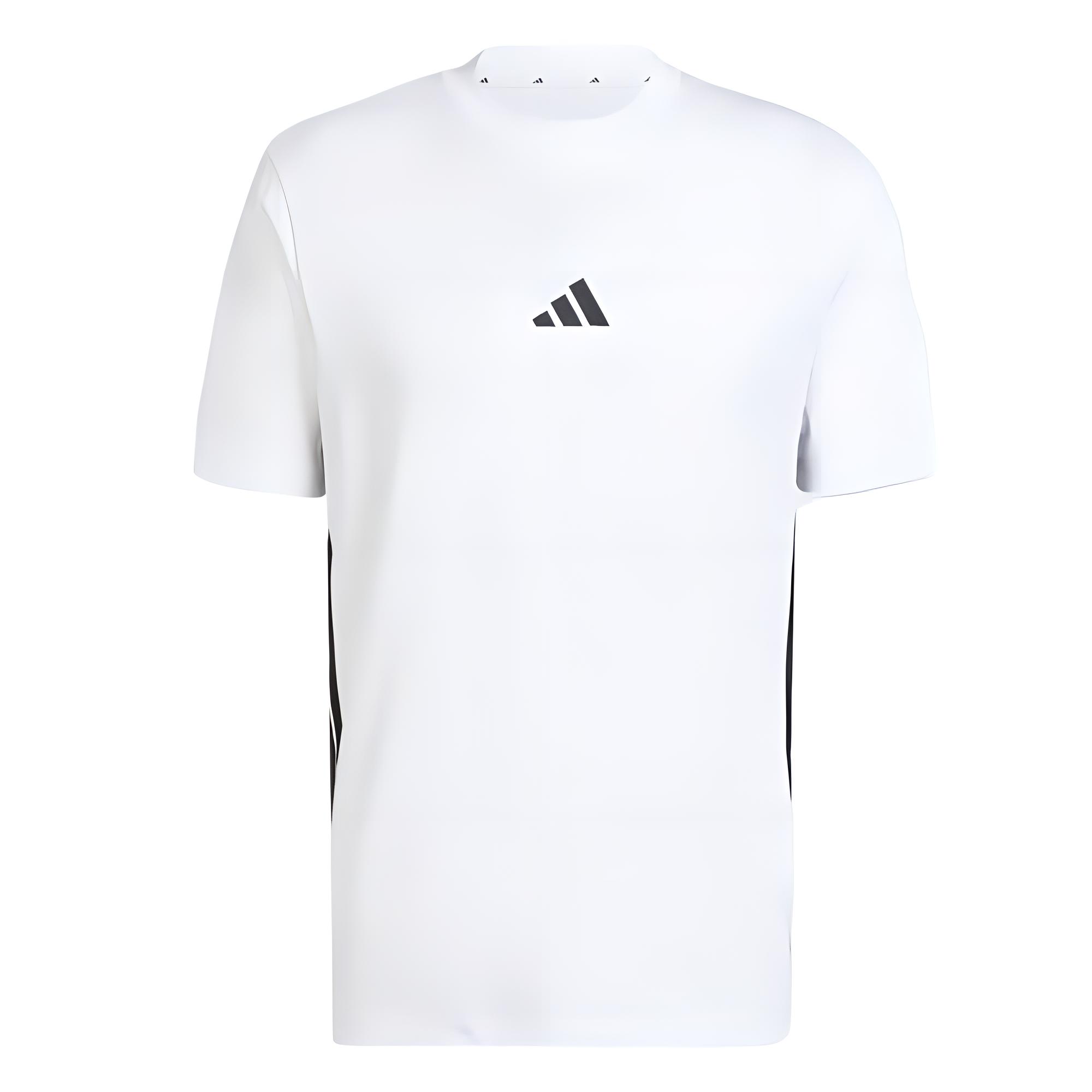 Adidas Essential Side Stripe Sports Comfortable Moisture-Wicking Casual Short Sleeve T-Shirt Men Tops White Black JE6388 S